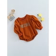 thumbnail image 3 of TheFound Baby Girl?s Leopard Letter Print Round Neck Puff Sleeve Romper, 3 of 8
