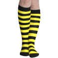 thumbnail image 1 of Striped Patterned Socks (Knee High) Yellow and Black, 1 of 1