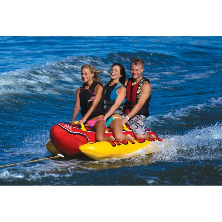 AIRHEAD Water Inflatable 3-Rider Hot Dog Towable Tube for AIRHEAD Water Inflatable 3-Rider Hot Dog Towable Tube for