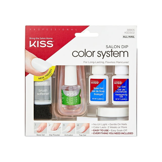 Kit de uñas KISS Salon Dip Color System «All Hail» con lámpara UV