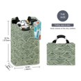thumbnail image 2 of Yayeee Freestanding Laundry Hamper with Handle Collapsible Large Storage Basket for Clothes, Retro Green Abstract, 2 of 7