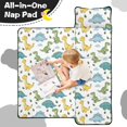thumbnail image 4 of Green Dinosaurs Cacti Pattern Teens Toddler Nap Mat with Pillow, Sleeping Mat Bag for Preschool Daycare 60"x20", 4 of 6