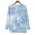 thumbnail image 4 of WHEANG Long Sleeve Shirts For Women Crew Neck Long Sleeve Printed Basic Tee Imitation Cotton Soft Comfy Casual Loose Fit Top 1Pc Blue S-4Xl, 4 of 9