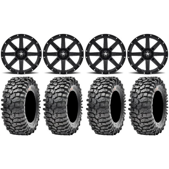 MSA Black Clutch 14" ATV Wheels 35" Roxxzilla Tires Sportsman RZR Ranger