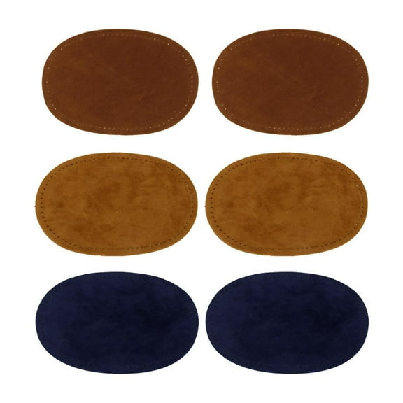 3 Pairs Sew On Suede Oval Elbow Knee Patches for Sweater Repair Crafts Blue