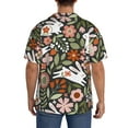 thumbnail image 5 of Wukai Rabbits on Floral Men's Casual Short-Sleeve Button Down Shirt - Lightweight Summer Dress Shirt for Daily Wear-XX-Large, 5 of 7