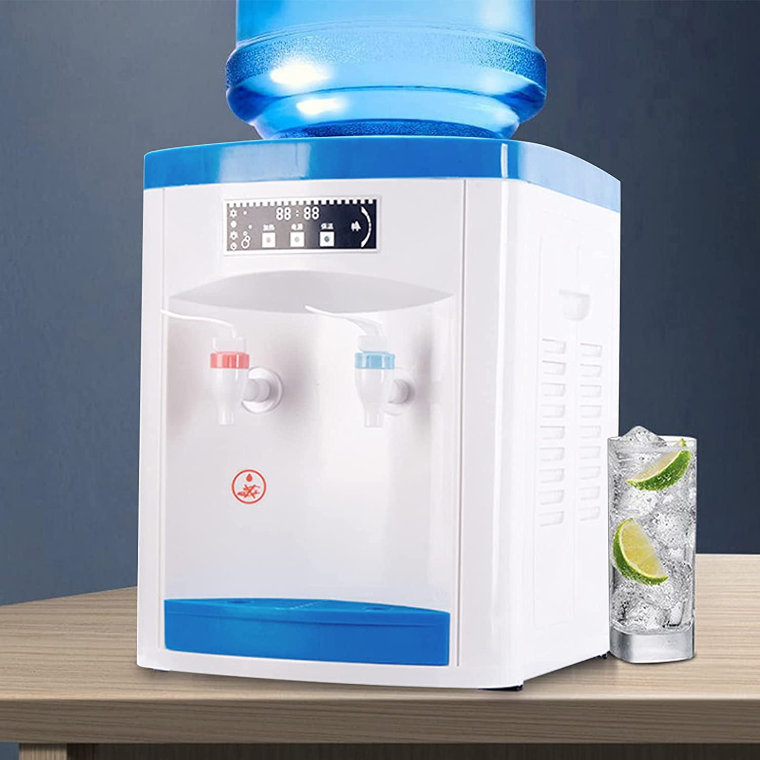 5 Gallons Water Cooler Dispenser Freestanding Electric Water Cooler Bottom Loading Hot+Cold Water Dispenser Countertop for Homes Kitchens Offices Dorms