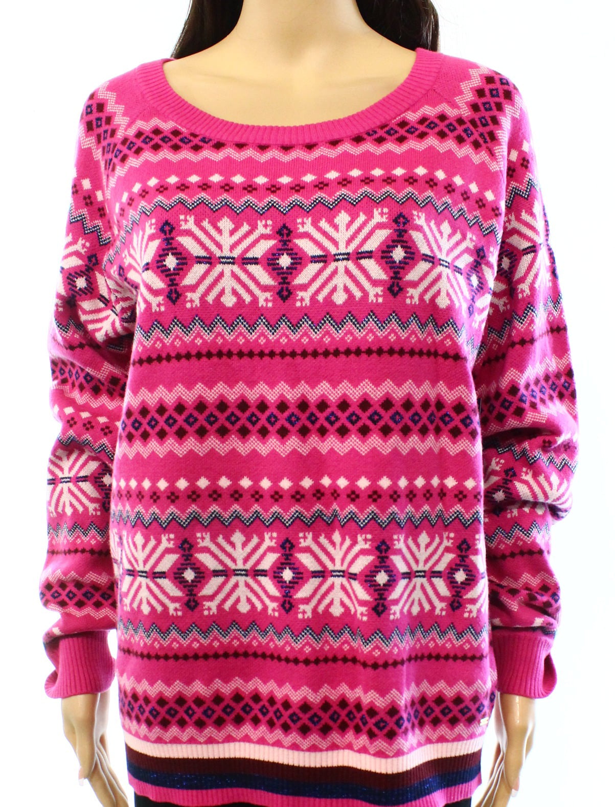 Tommy Hilfiger - Tommy Hilfiger NEW Pink Women's Size XL Printed Ribbed ...