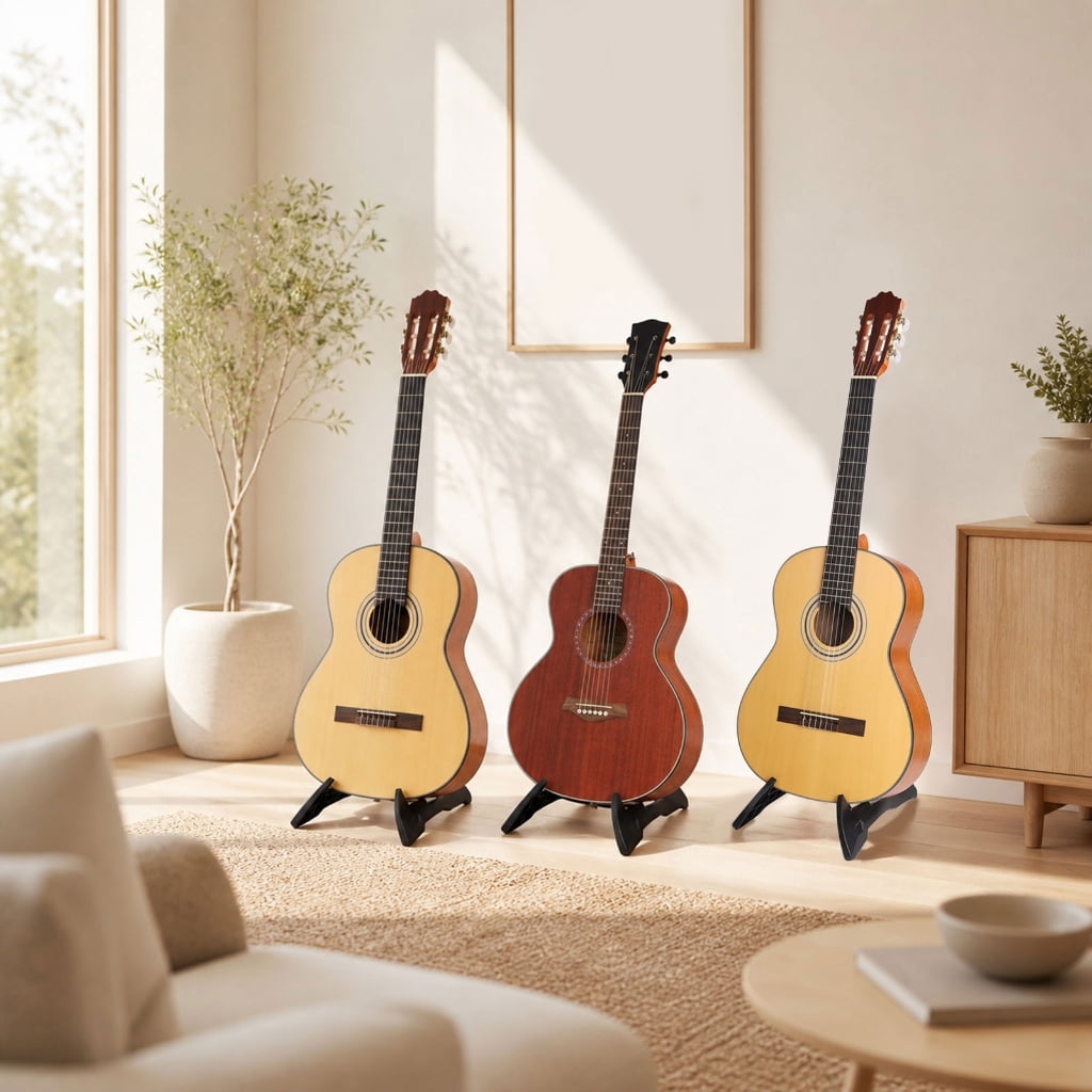 Miiottaa Sturdy Plastic Guitar Violin Pipa Stand Adjustable Space Saving Storage Solution