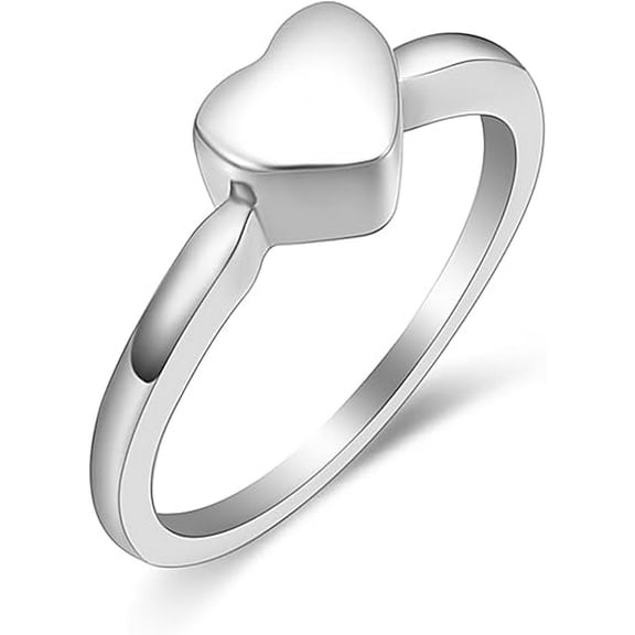 Heart Cremation Ring for Ashes - Human / Pet Urn Keepake Rings Memorial Jewelry Heart Urn Ring for Ashes
