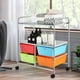 thumbnail image 2 of Costway Carrito Auxiliar con 4 Cajones Apilables y 2 Estantes 4 Ruedas Organizador para Cocina Baño Oficina 58,5 x 37 x 75 cm, 2 of 4