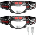 thumbnail image 1 of Linterna frontal recargable, paquete de 2, linterna frontal LED para exteriores recargable, 1100 lúmenes, luz blanca roja superbrillante, impermeable, sensor de movimiento, 8 M, 1 of 5