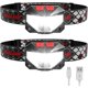 thumbnail image 1 of Linterna frontal recargable, paquete de 2, linterna frontal LED para exteriores recargable, 1100 lúmenes, luz blanca roja superbrillante, impermeable, sensor de movimiento, 8 M, 1 of 5