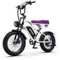thumbnail image 5 of AMYET G60 Electric Bike for Adults, 20" Fat Tire E-Mountain Bicycle, Peak 1500W Dual Motor 48V 20AH 7-Speed Ebike UL2849, Set of 2(Purple), 5 of 8