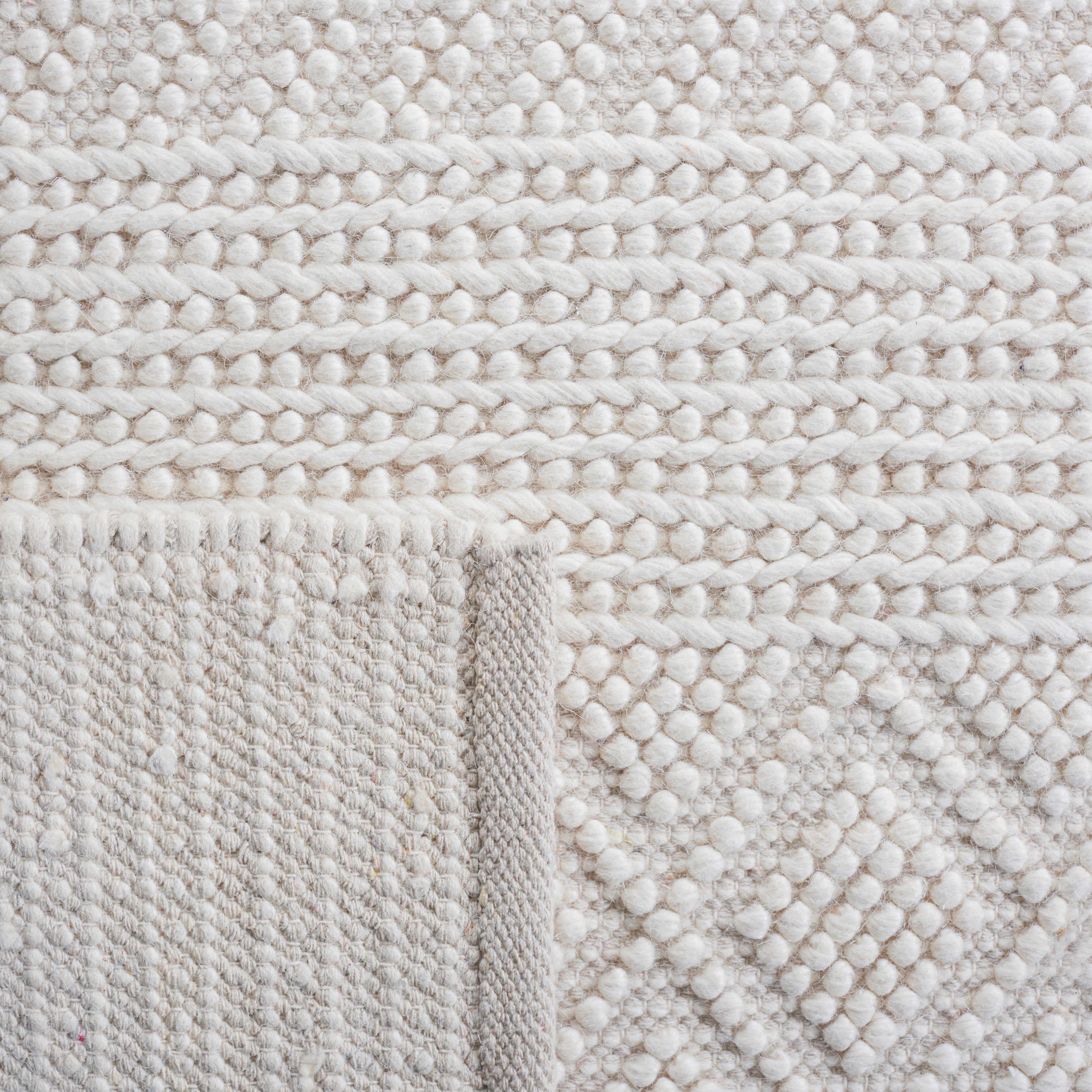 SAFAVIEH Natura Haywood Striped Wool Area Rug, Ivory, 6' x 9'