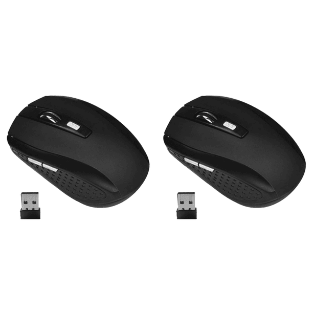 Ratón Óptico Inalámbrico 2.4GHz 6 Botones Receptor USB 2000 Ratones ()
