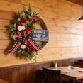 thumbnail image 4 of Patriotic 4th of July Wreath for Front Door Red White Blue Independence Day Memorial Day Summer Farmhouse Wall Door Decoration(D,One Size), 4 of 6