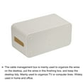 thumbnail image 4 of Uxcell Cable Management Box PP Cord Organizer Box w Tie to Hide Wires & Power Strips for Home Small White,Black, 4 of 6