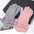 thumbnail image 2 of Sonducket Guante Calentador Cómodo Guantes DE Terciopelo A Prueba De Viento Bowknot Manopla Conducción Pantalla Táctil Delicado Invierno Elegante guantes y mitones Caqui Sonducket AP014338-01, 2 of 6