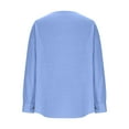 thumbnail image 5 of UTSJKR Womens Cotton Lined Shirts Casual V Neck Loose Fit Shirts Lightweight Thin Breathable Baggy Tops Beach Vacation Tops Sky Blue XL, 5 of 7