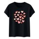 thumbnail image 5 of Camiseta de Manga Corta de Cuello Redondo con Patrones de Corazón de Moda de las Mujeres para Diario, Fiesta, Primavera Y Verano, 5 of 5