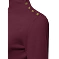 thumbnail image 4 of FashionOutfit Women's Casual Basic Gold Button Detail Soft Long Sleeve Mock Neck Knit Sweater, 4 of 4