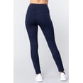 thumbnail image 2 of Saronite Basics High Waisted Full Length Ponte Pants, Navy (Women's), 2 of 4