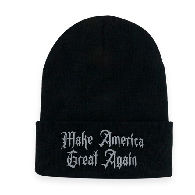 LILELIS Trump Gothic Style Knitted Hat with Embroidery Make America Great Again Dark Fashion