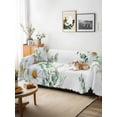 thumbnail image 3 of Eucalyptus Leaves Couch Cover Sofa Covers 3 Cushion Sectional Couch, Daisy Spring Floral Botanical Watercolor Washable Sofa Covers Slipcover Sectional Sofa Cover, Furniture Protector 71"x150", 3 of 9