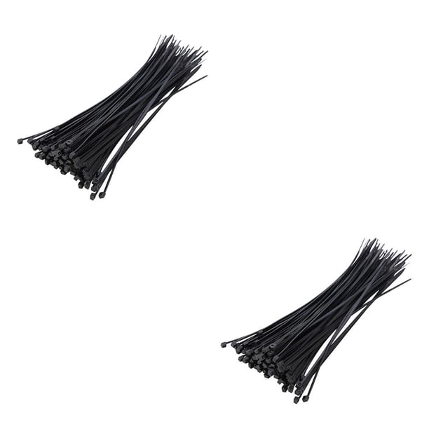 Advancent 100 unids/set de bridas para cables, organizador de bridas de nailon de plástico autoblocante, Cable de sujeción, bridas estándar negro 2piezas