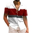 thumbnail image 1 of BOBOGOJP Chemise Classique à Manches Courtes Chemise en Popeline Stretch à Manches Courtes, Rouge, 1 of 4