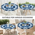 thumbnail image 7 of Blue Tie Dye Mandala Pattern Round Fitted Tablecloth with Elastic Edge,Dining Table Cover Waterproof,Outdoor Round Tablecloth for Camping,Dining,Indoor and Outdoor, 7 of 7