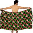 thumbnail image 4 of LA LEELA Men's Swimwear Beach Summer Pareo Long Sarong Wrap One Size Red, Floral Vacation Holiday Aloha, 4 of 5