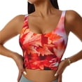 thumbnail image 2 of Lsque Autumn Maple Leaves Printed Women'S Sports Bra, Compression, Moisture Wicking, High-Impact Sports Bra For Women,Supportive sports bra-X-Large, 2 of 9
