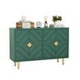 thumbnail image 3 of HLR Green 48" Modern Accent Sideboard Buffet Cabinet with 4 Doors Storage & Shelves for Kitchen, 3 of 9