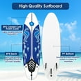 Costway 6' Surfboard Foam Body Beach Surfing Board W/3 Fins & Leash for Kids Adults, White
