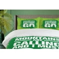 thumbnail image 4 of Ambesonne Adventure Duvet Cover Sets, Grungy Mountains Text, 2-King, Lime Green Fern Green, 4 of 7