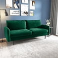 thumbnail image 4 of Pemberly Row Contemporary 70" Round Arm Velvet Sofa in Green, 4 of 5