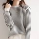 thumbnail image 1 of Women O-Neck Striped Sweater Harajuku Winter Retro Women's Thick Slim Stretch Warm Tops 2022 Autumn Knitted Pullover, 1 of 5