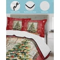 thumbnail image 4 of Quilts Full Size Bedding Set, Red Christmas Tree Lightweight Quilted Comforter, Watercolor Xmas Snowflake Soft Reversible Bedspread Coverlet with Pillow Covers for All Season, 78" x 90", 4 of 7