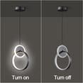 thumbnail image 4 of ADISUN Modern Led Pendant Lights Island Lights Fixture, Adjustable Chandeliers 24W Creative Round Lamp, Black, 4 of 7