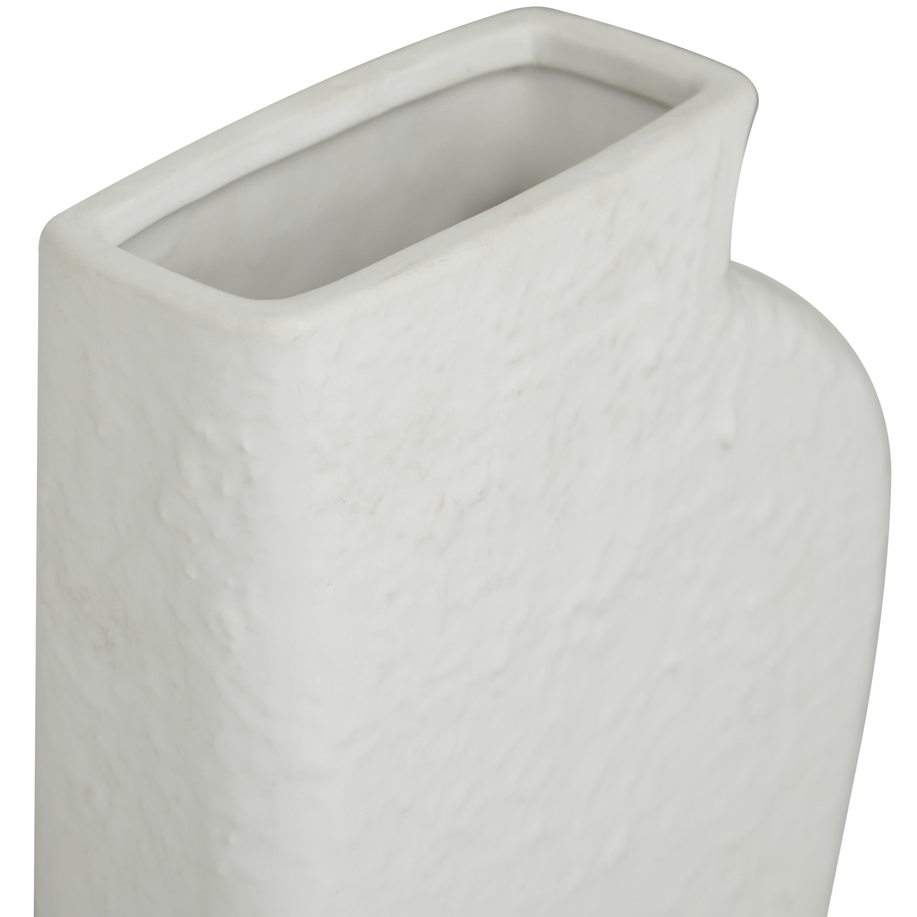 CosmoLiving by Cosmopolitan 11", 14"H Textured White Ceramic Vase, Set of 2