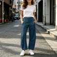 thumbnail image 4 of Otvok Ladies Lightweight Outdoor Bottoms, Stretch Waist Pocket Wide Leg Walking Pants for Everyday Wear, 4 of 7