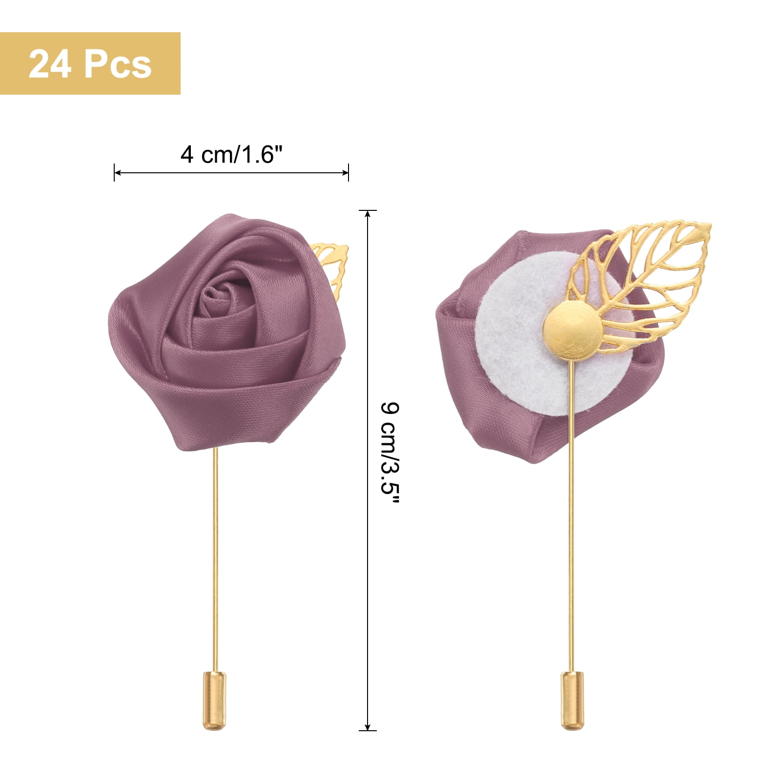 Unique Bargains Elegant Rose Boutonnieres Flower Pocket Pins for Formal Events Mauve