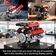 thumbnail image 4 of Suplanet Mini V8 Engine Building Set with LED Light, STEM Toy for Kids, 4 of 5