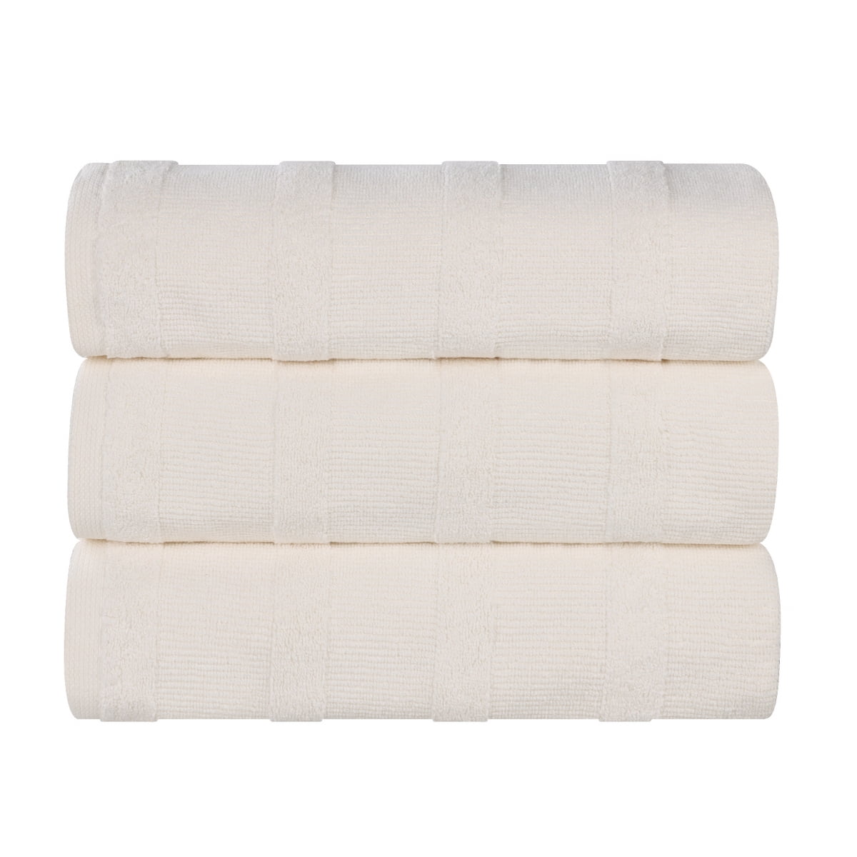 Superior Roma Cotton Bath Towels, Set of 3, Ivory