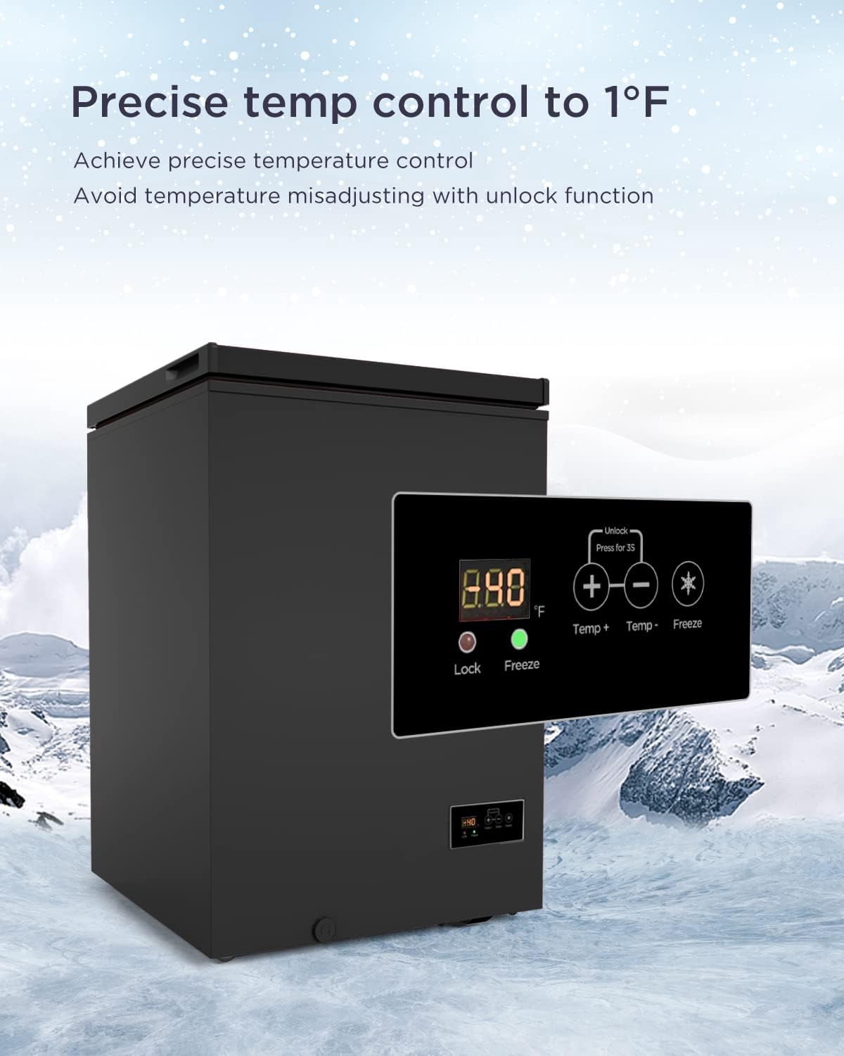 ADT Low temperature Chest Freezer 3.5 Cubic Feet Free-Standing Top Door Freezers 14℉ to -40℉