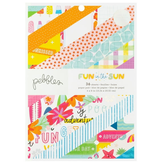 Pebbles Double-Sided Paper Pad 6"X8" 36/Pkg-Holographic Foil, Fun In The Sun