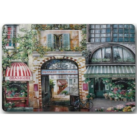 Cafe Jardin Decorative Mat WinHome Paris Cafe Doormat Floor Mats Rugs Outdoors/Indoor Doormat Size 23.6x15.7 inches ()