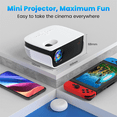 thumbnail image 5 of TOPVISION 1080P Mini Projector with Bluetooth,Keystone Correction,up to Support 240'' Screen, 5 of 9